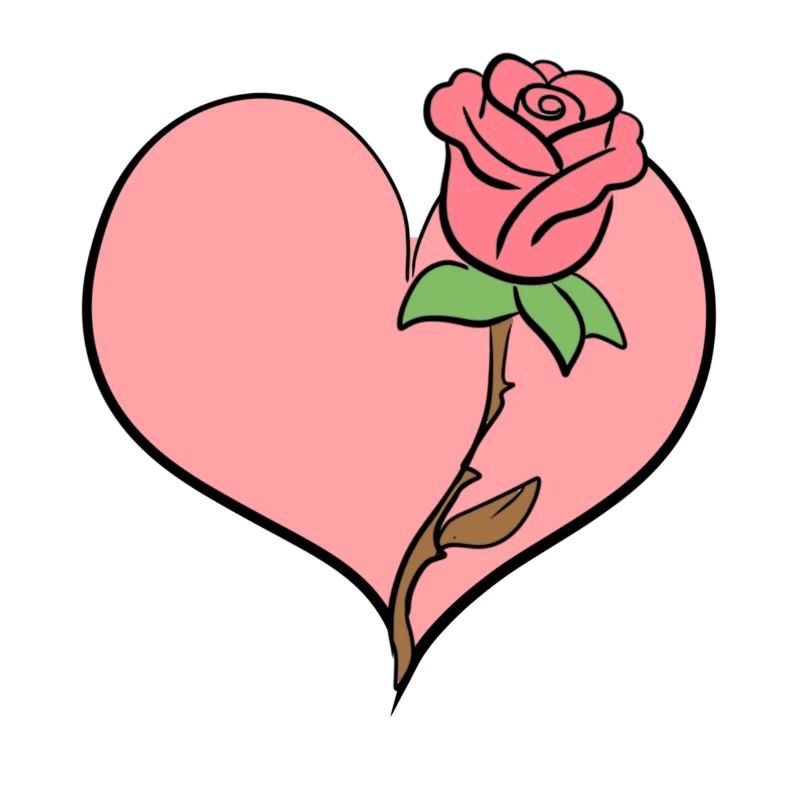Rose Fleur Coeur Forme Symbole Rose
