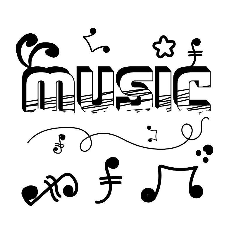 Musik Wort Text Kunst - Graffiti und Doodle Stil