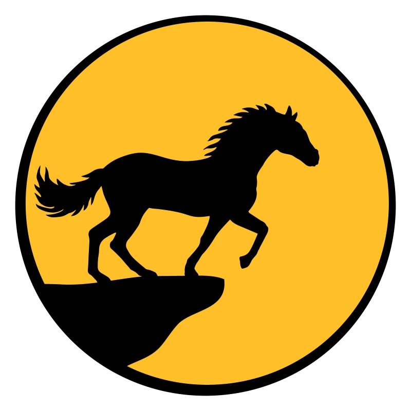 Stehendes Pferd Klippe Mond