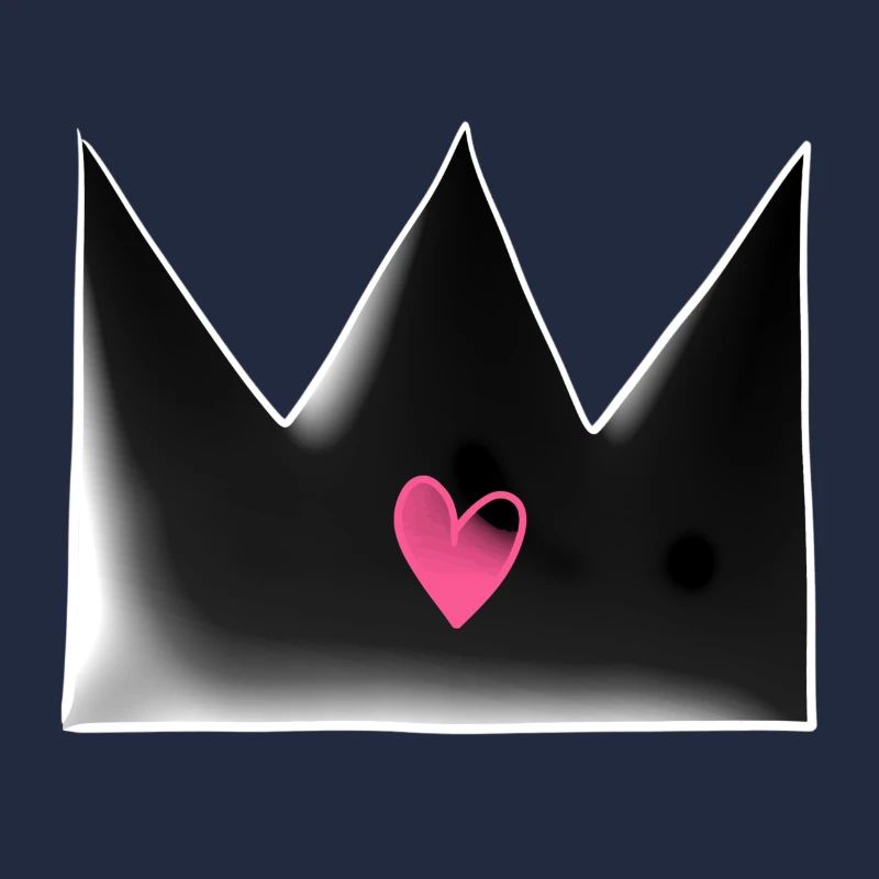 Dark Crown Heart Pink Symbol Shape