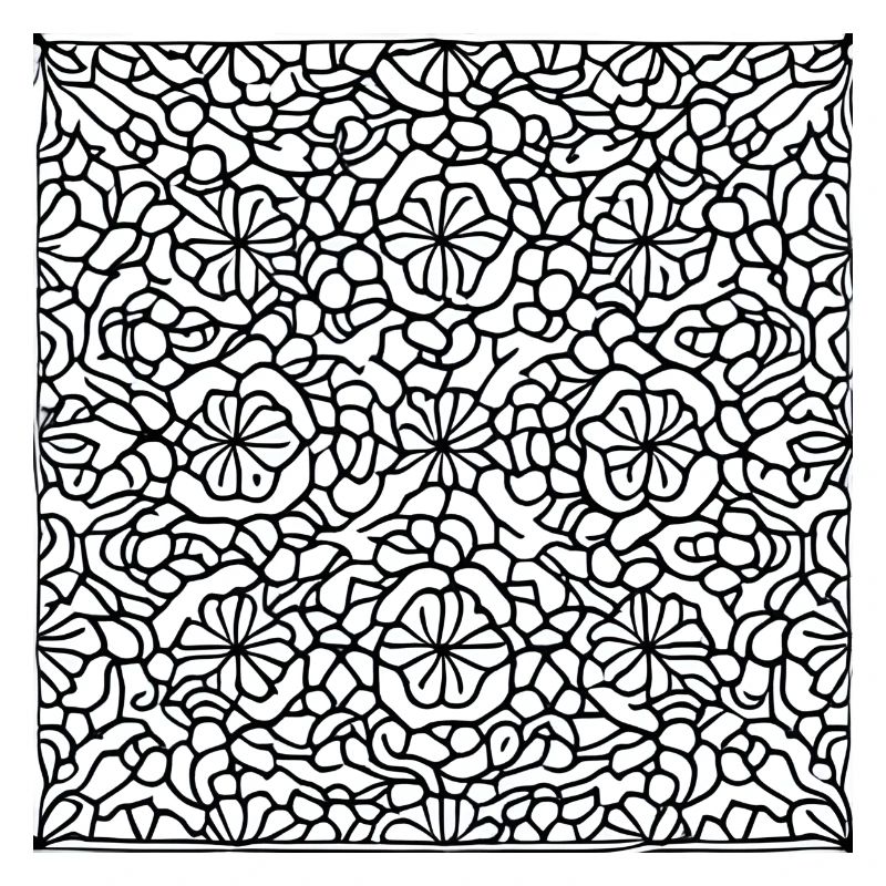 Floral black and white pattern