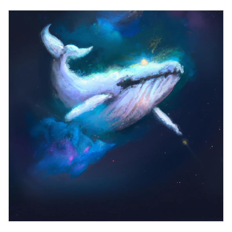 Whale floating in space
