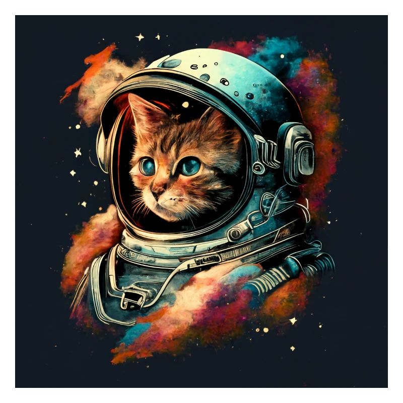 Kosmische Katze im Aetherpunk-Stil