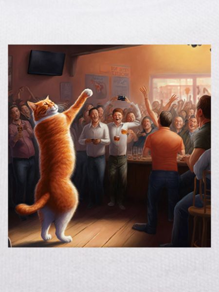 Orange cat dancing