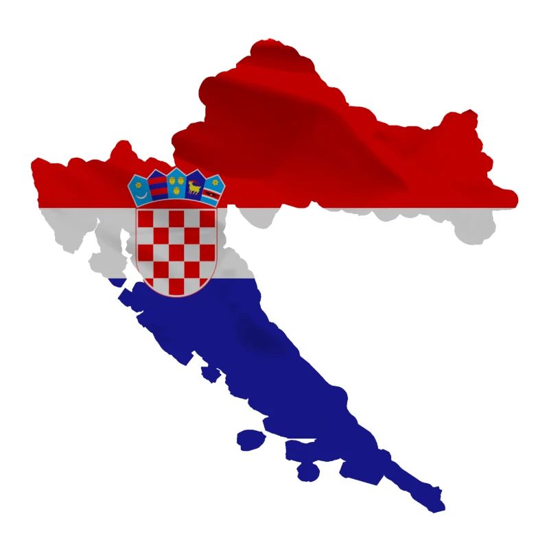 Drapeau croate en forme de pays