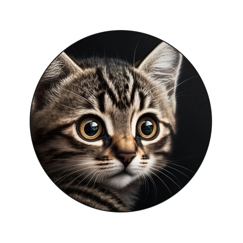 cute tabby kitten with big eyes