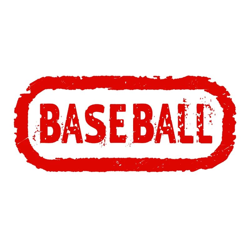 Baseball Red Ink Rubber Stamp
