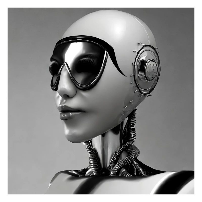 Robot humain noir et blanc