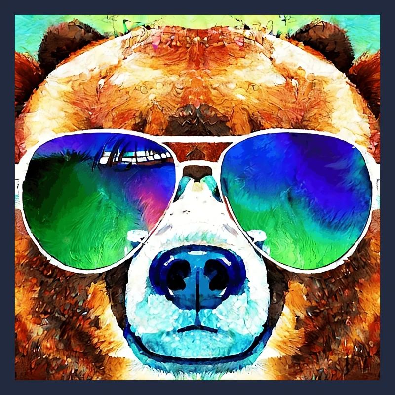 Ours cool avec lunettes d’aviateur