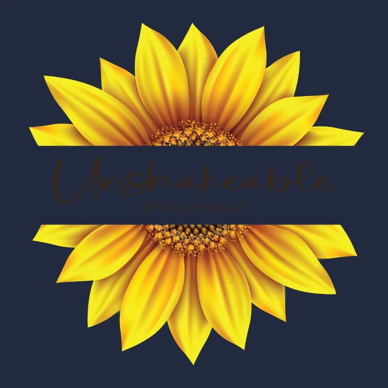 Christian Sunflower design I am Unshakeable Psalm