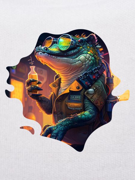 Krokodil-Mecha im Steampunk-Cyborg-Stil