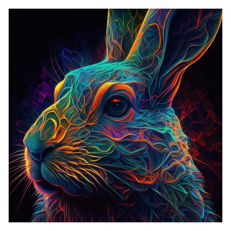 Farbiger Hase, einzigartiges Design