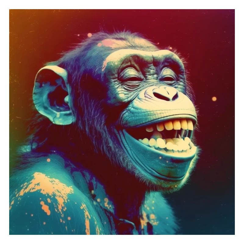 Farbiger Schimpanse / Affe, einzigartiges Design