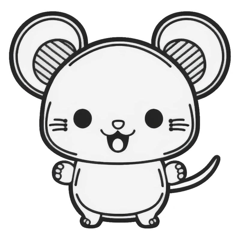Kawaii Cute Happy Mouse