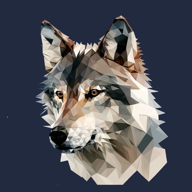 Ausdrucksstarker Polygon-Wolf – Wildtier