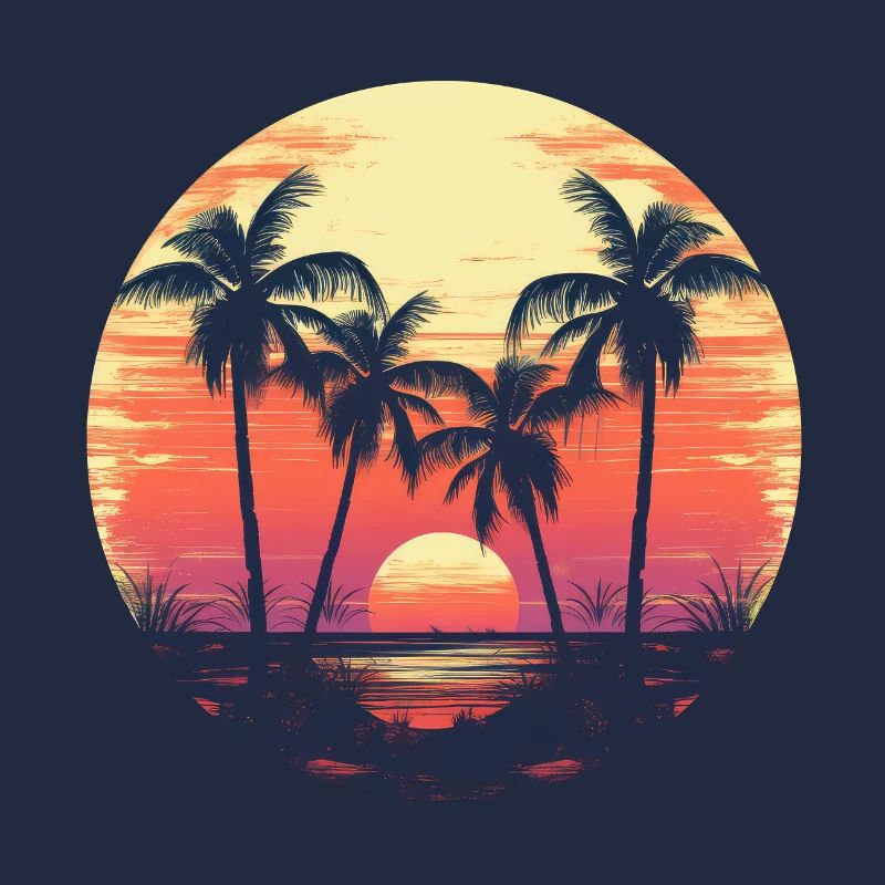 Palm Sun Summer Vintage