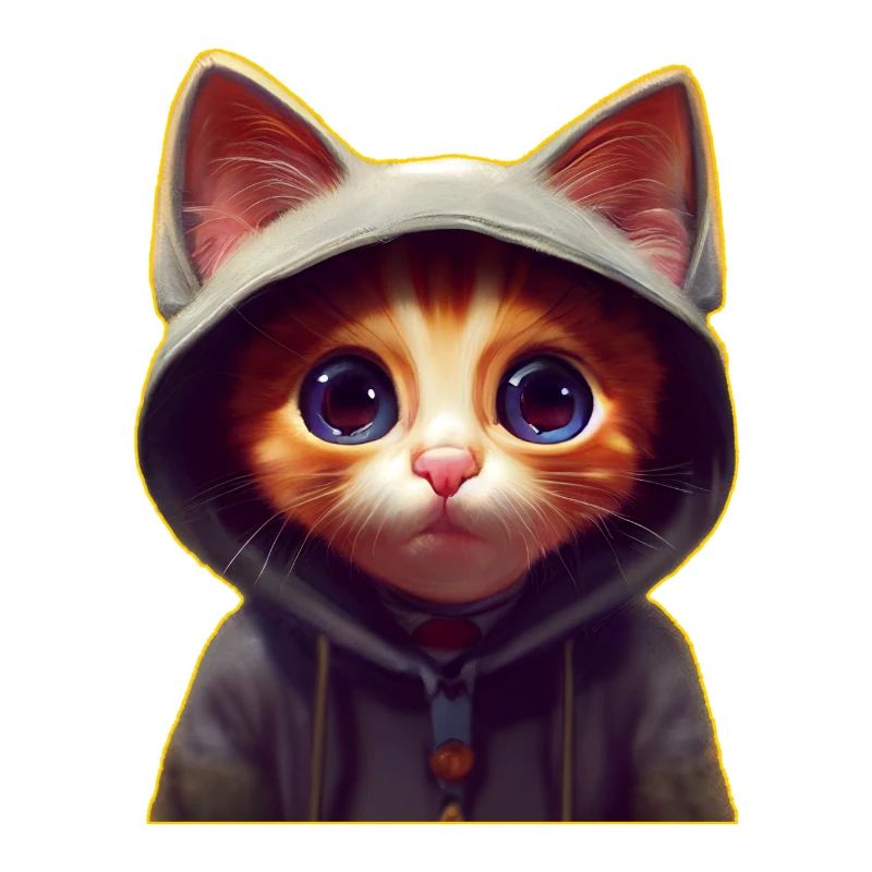 Chat mignon avec sweat à capuche