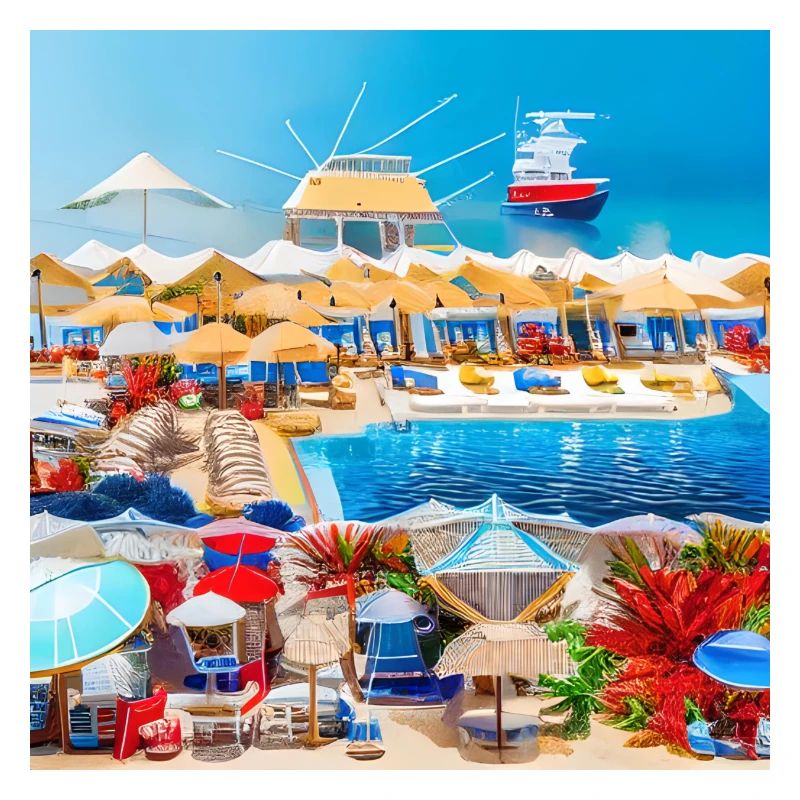 spending sunny holiday at sea side