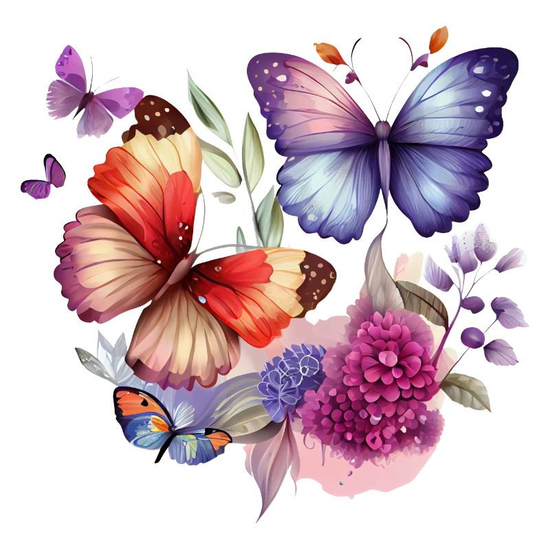 Fleurs vintage papillon