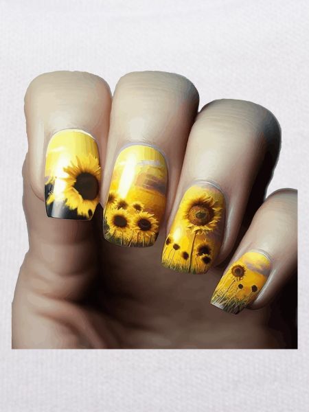 Sunflower Fingernails Gift