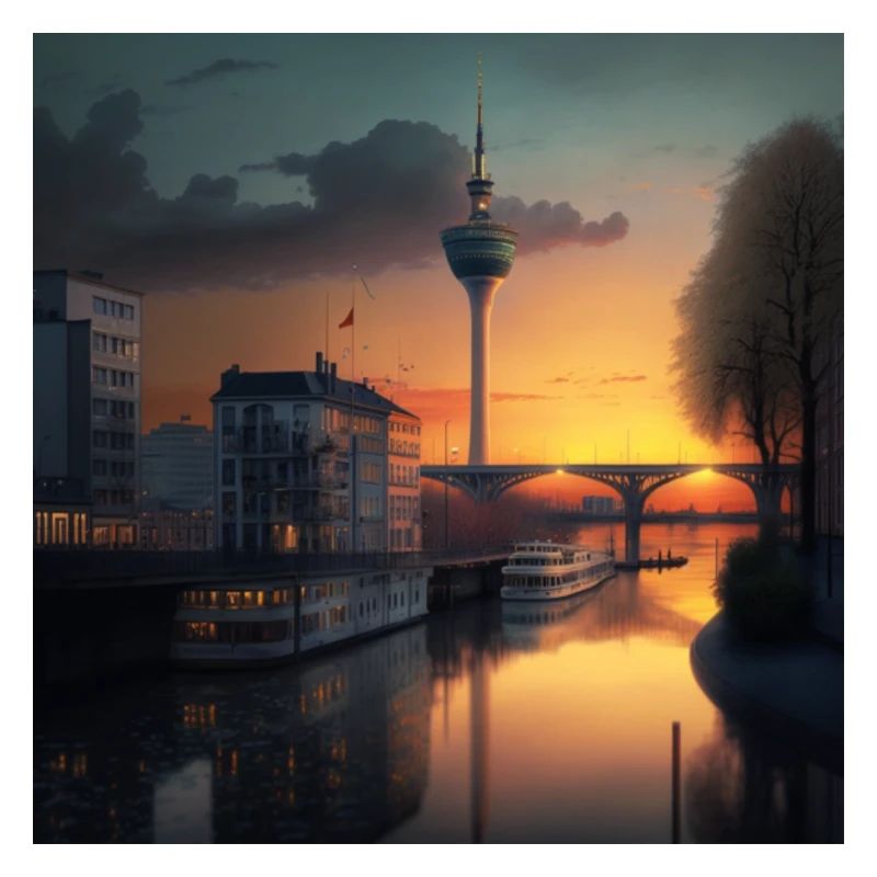 Coucher de soleil à Düsseldorf