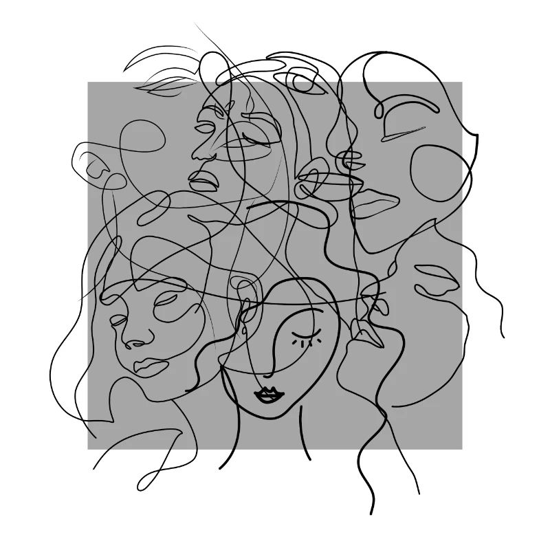 Gesichtslinie grau