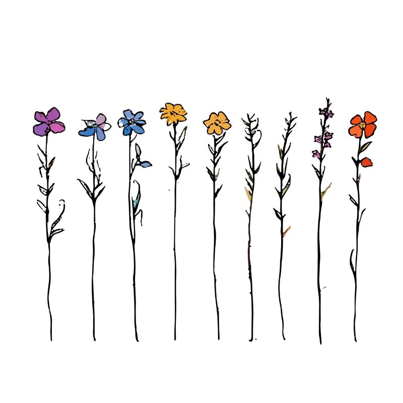 Subtle watercolour flowers