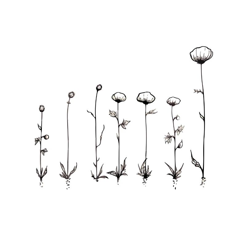 Serene lineare Blumenkunst