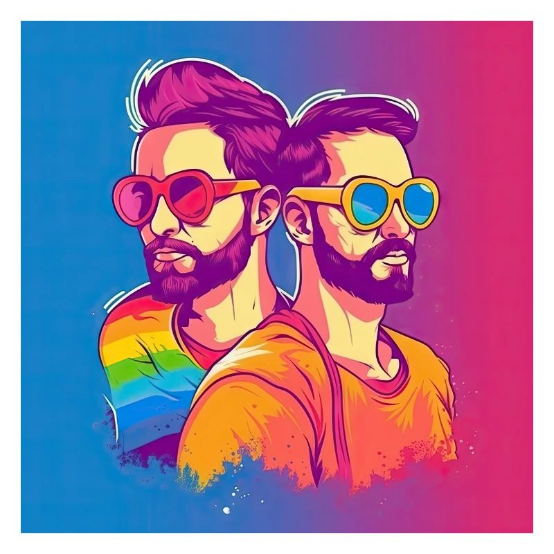 Fierté inclusive : deux hommes embrassent la diversité dans