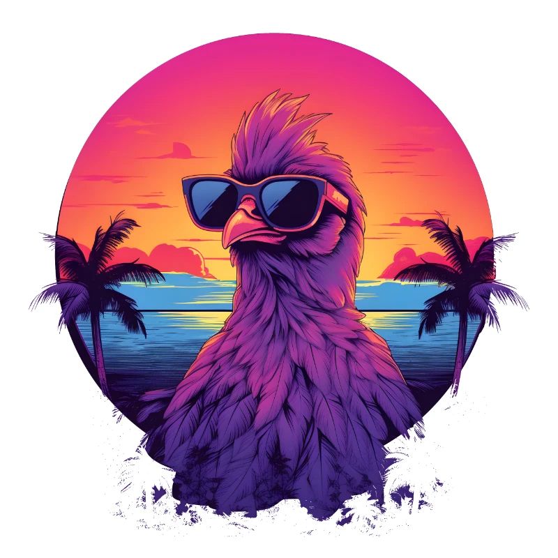 Synthwave Chicken Sunset