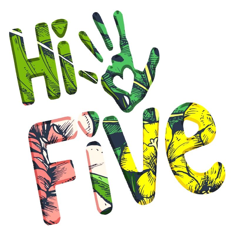 High Five Stil Cool Hand Witz Spruch Hit Trend