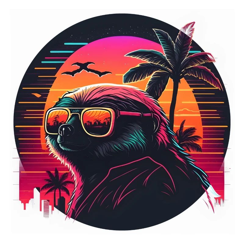 Synthwave Sloth Sunset