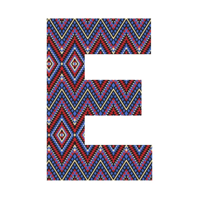 Monogram Letter E- boho colorful design