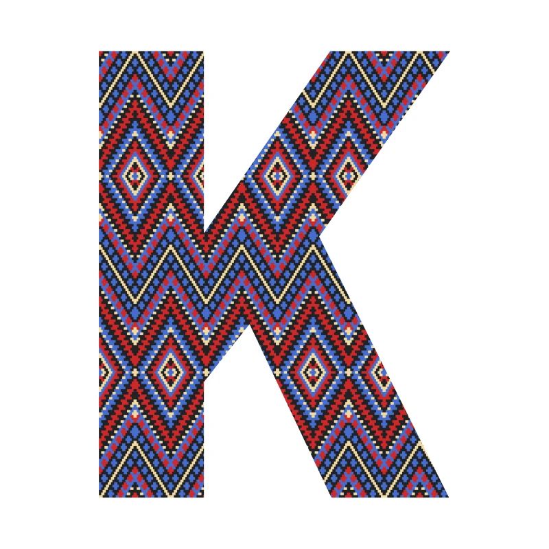 Monogram Letter K- geometric pattern