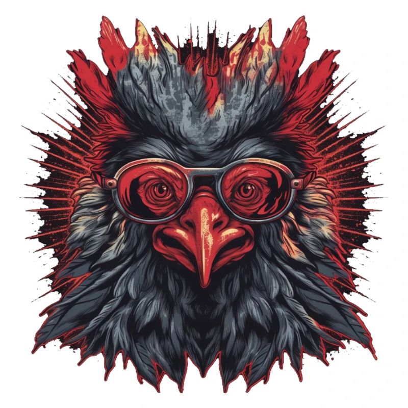 Rooster's head with bezel