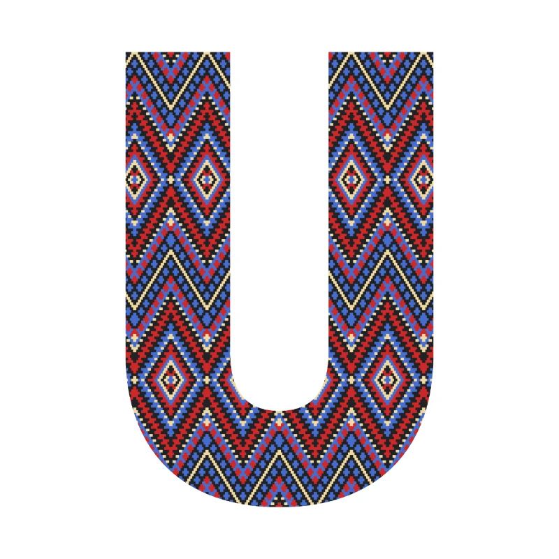 Monogram Letter U- geometric pattern