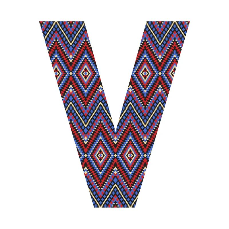 Monogram Letter V- geometric pattern