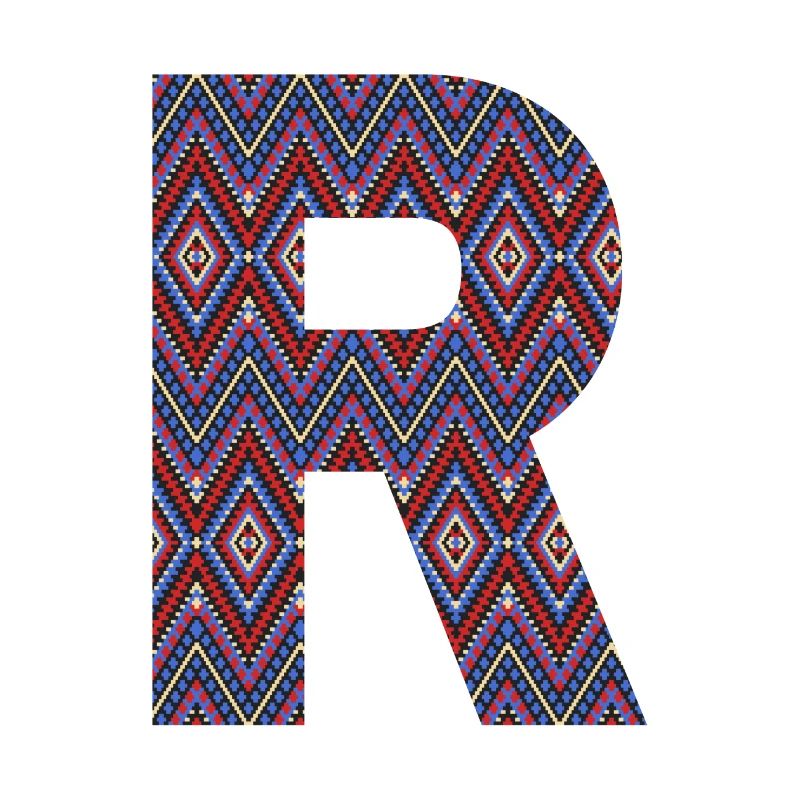 Monogram Letter R- geometric pattern