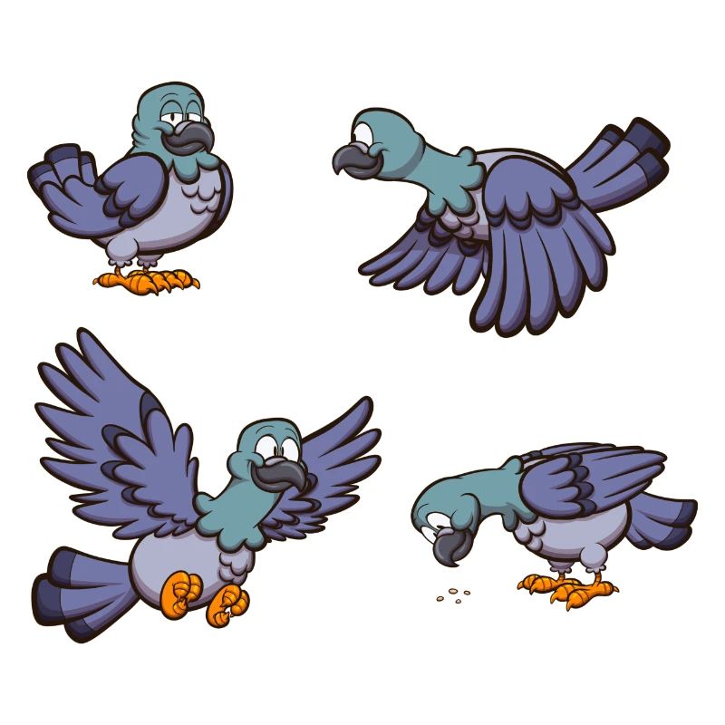 Pigeons de dessins animés