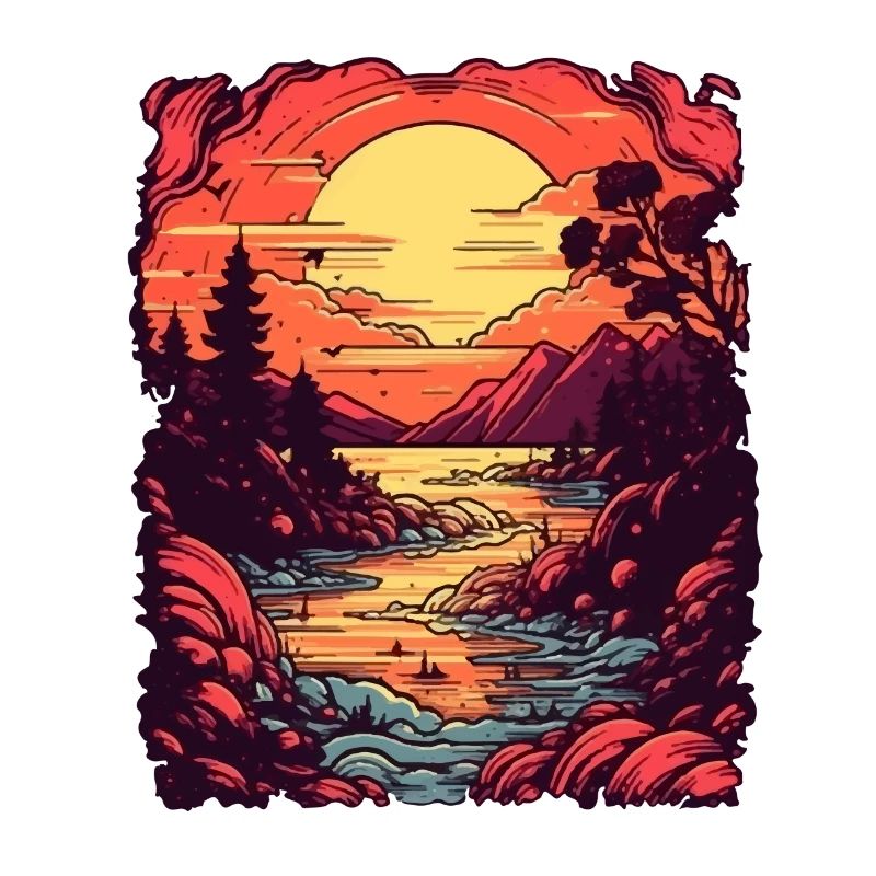 Coucher de soleil sur le lac