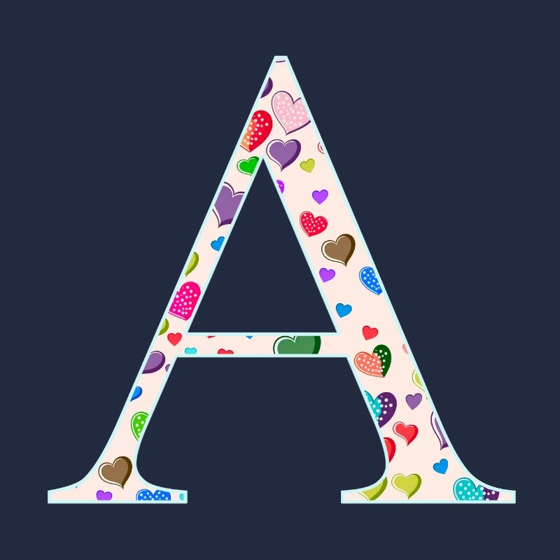 Customizable Monogram A Heart Pattern