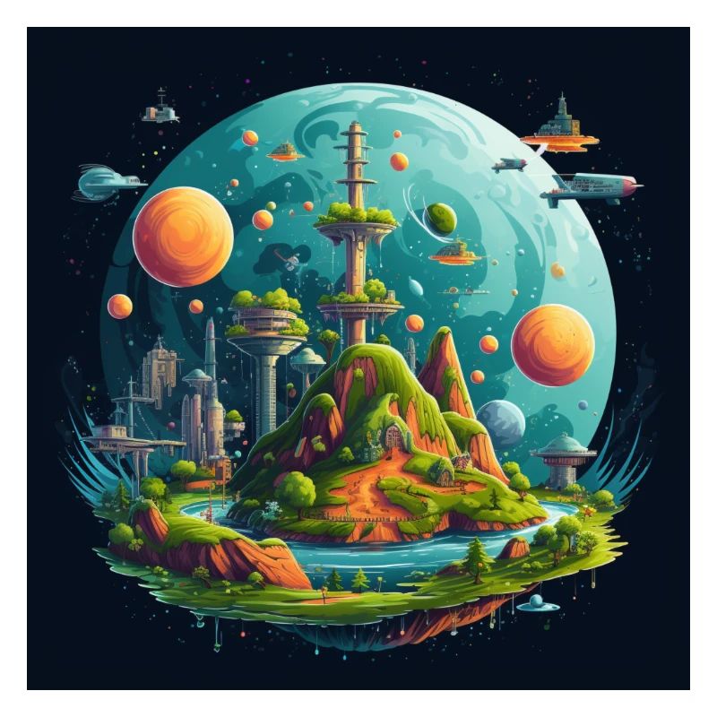 Terre plate du système solaire