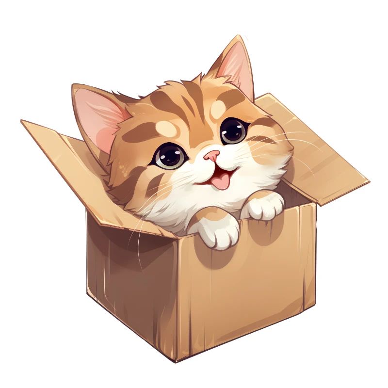 Katze in Karton