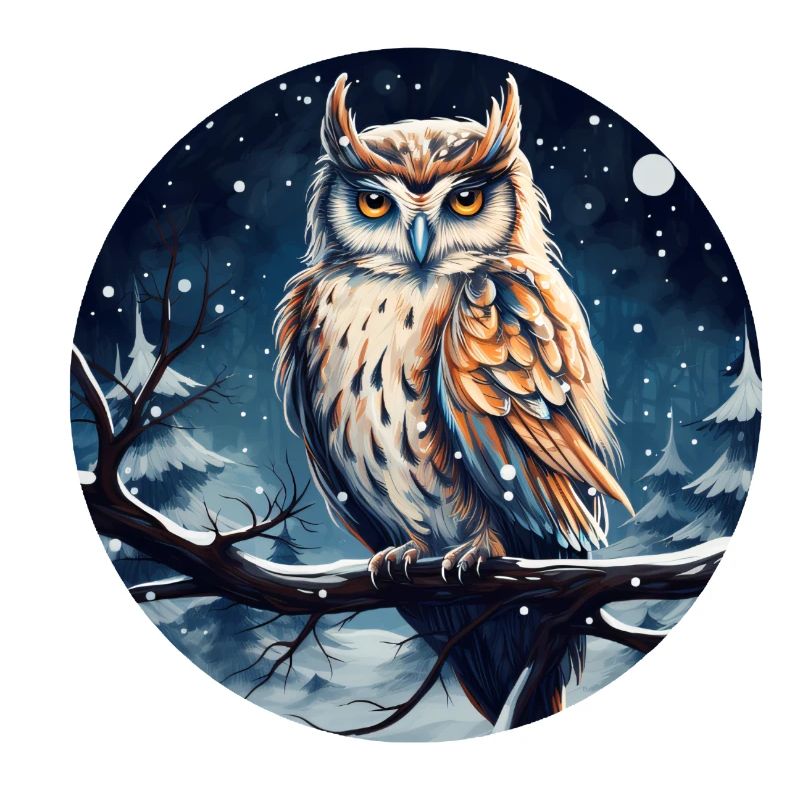 Eagle owl in winter night