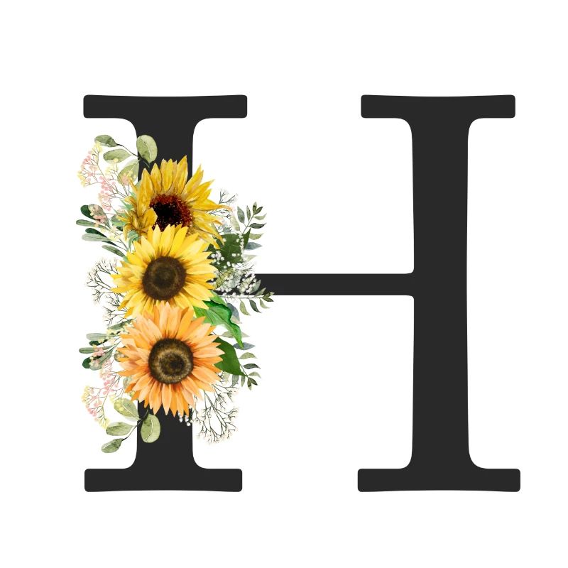 H Monogram Sunflowers
