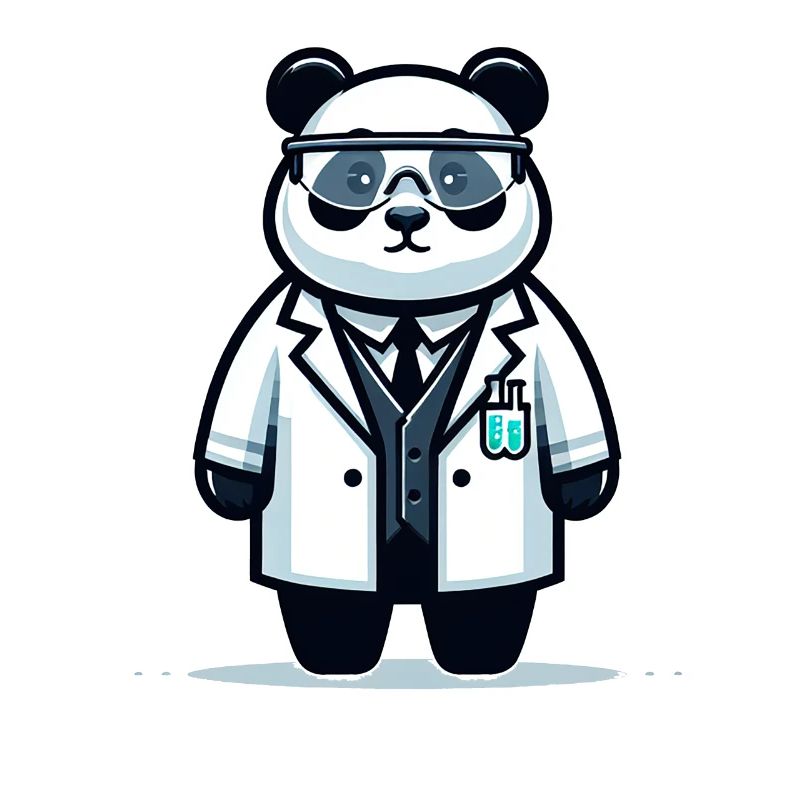 Mignon panda scientifique