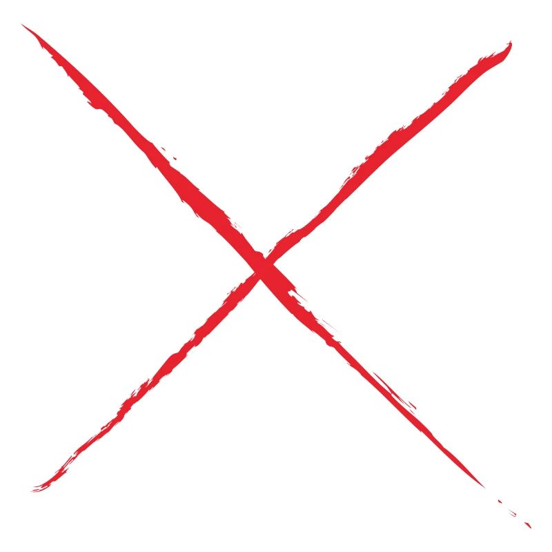 Rotes X - Andreaskreuz Grunge Style rot