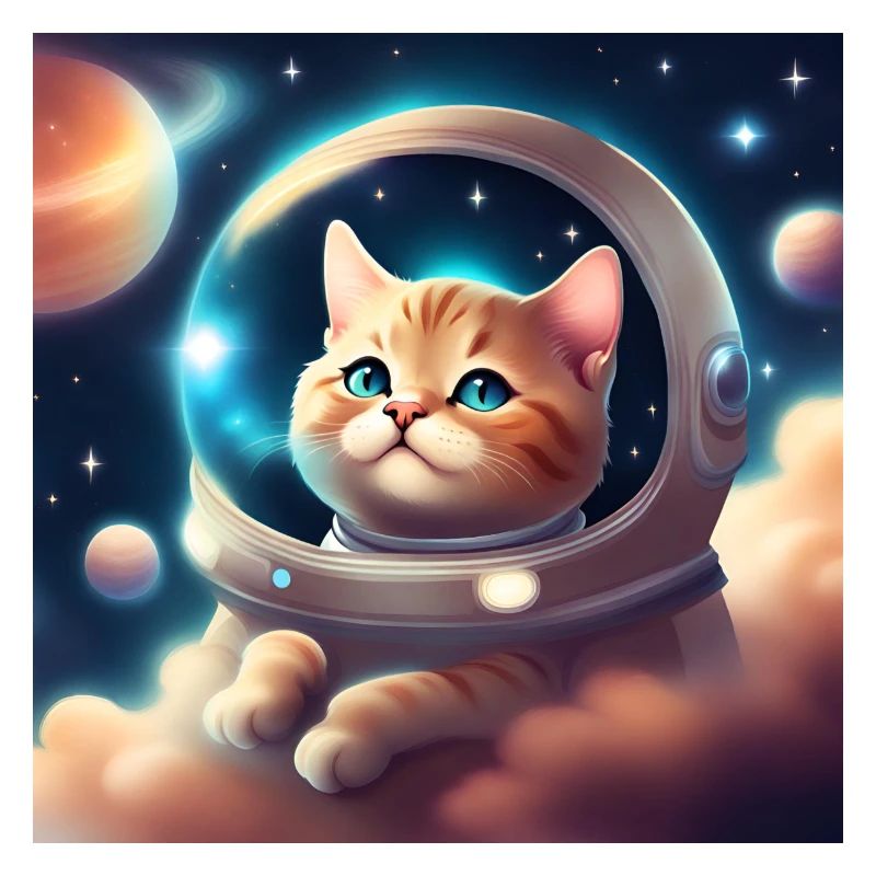 Cute cat in space