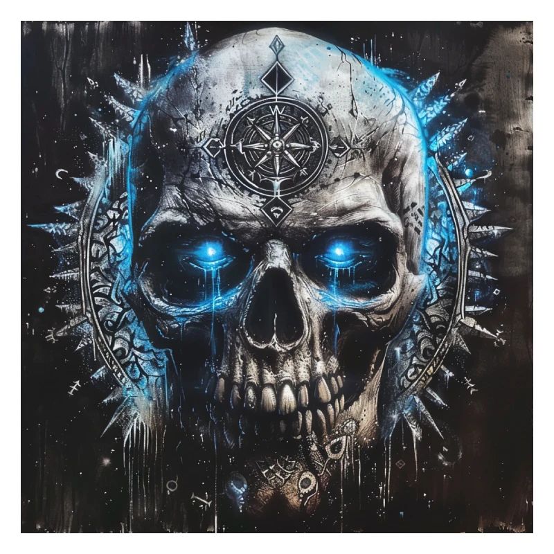 Wikinger Totenkopf Vikings Skull Valhalla Vegvisir