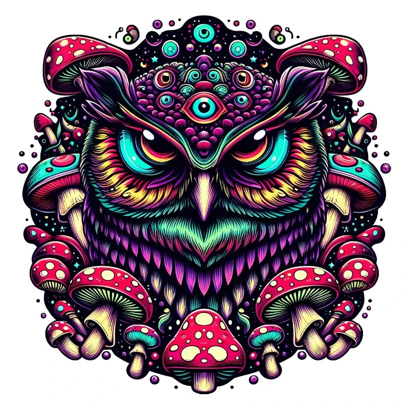 Psychedelische Eule